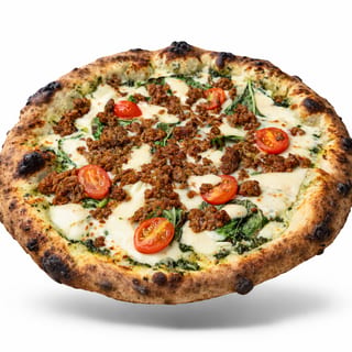 Signature Pesto Meatball Pizza